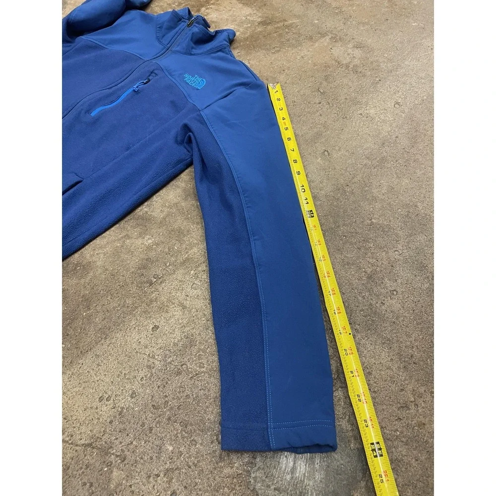 The North‎ Face Jacket Mens Medium Blue Fleece Softshell Full Zip Hiking Trail